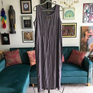 A SPENCE Spencer Alexis size XL Purple Pintuck Floral Applique Sleeveless Dress